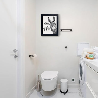 calmart Donkey Animal Prints Toilet Room Decor - Nice Ass Quotes Bathroom Sign, Funny Signs, Wall Art, Poster, Quotes, Guest
