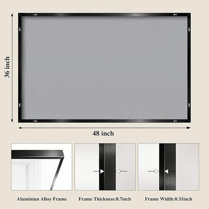 Koonmi Black Mirrors for Wall, 36x48 Inch Bathroom Mirror, Rectangular Wall Mirror for Living Room Bedroom Bathroom, Hangs Horizontally or Vertically