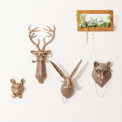 Joogour Head Wall Mount Decor,Resin Animal Sculptures，Art Deco Wall Hanging Decoration for Living Room Bedroom Officeroom Gift (Rat)