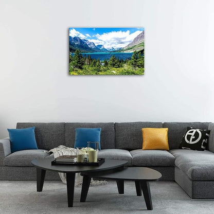 SKASNFAI Lake Wall Art Scenic Nature Canvas Prints National Park Framed Artwork Pictures for Living Room (12x16 inch)