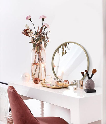 AOAOPQ Mirror Wall for Bathroom Metal Brushed Frame Tempered Glass Wall Mounted Home Small Mirrors Living Room Entryway Bedroom Bronze