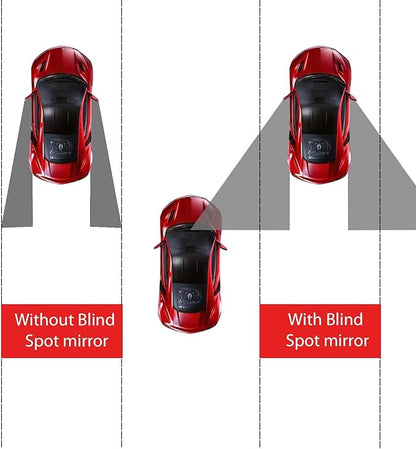LivTee Blind Spot Mirror, Oval HD Glass Frameless Convex Rear View Mirror with wide angle Adjustable Stick for Cars SUV and Trucks, Pack of 2