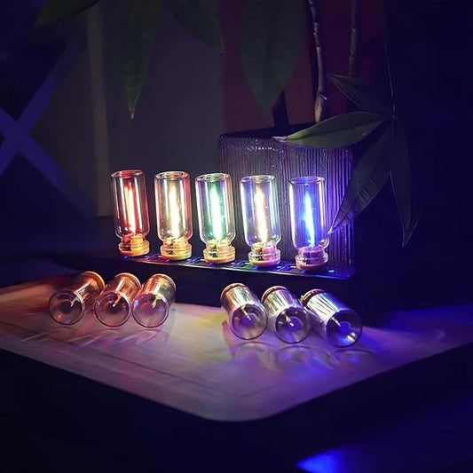 USB Lights for Car Touch Dimmer - Vintage Atmosphere Lamp - Portable Mini Glass Bottle LED Bulb for Ambient Lighting in Vehicle, Bedroom, Camping (Green)