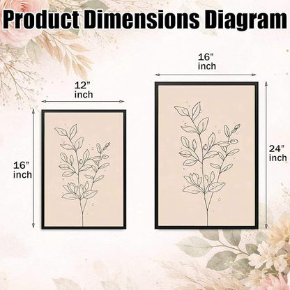 CHTEXA Minimalist Botanical Wall Art Set Of 3 Framed Canvas Prints Neutral Beige Plant Line Art Decor For Living Room Bedroom Bathroom Office 12x16 Inch