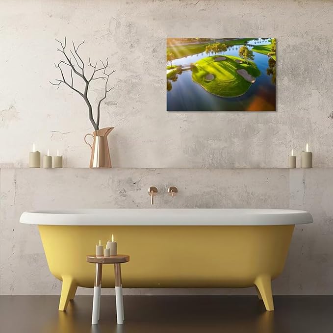 Island Golg Hole in Arizona Wall Art for Living Room Bedroom Bathroom Home Decoraitons Golf Course Picture Poster Framed Artwork Canvas Prints Ready to Hang(18''H x 24''W)