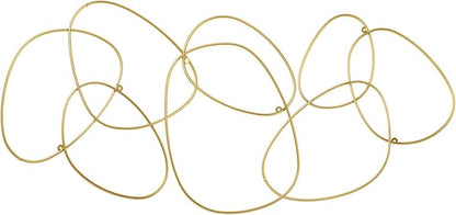 Hicarer 3 Pcs Interlocking Rings Wall Sculpture Gold Metal Home Wall Decor Abstract Aesthetic Gold Decoration for Art Bedroom Living Room Bathroom Home(Circle)