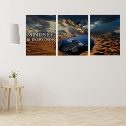 3 Panels Inspirational Canvas Poster Motivational Wall Art Inspirational Wall Art Entrepreneur Quotes Artwork Painting Picture for Framed Home Decoration Living Room office bedroom 48" W x 24" H