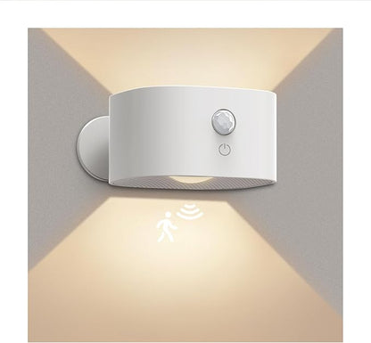 Deyagoo Motion Sensor Wall Light Indoor, Battery Operated Sconce 360°Rotate, Rechargeable Cordless Night Light, Touch Dimmable 3 Brightness, UP Down LED Wall Lamp for Stairs, Closet, Bedroom, Bathroom