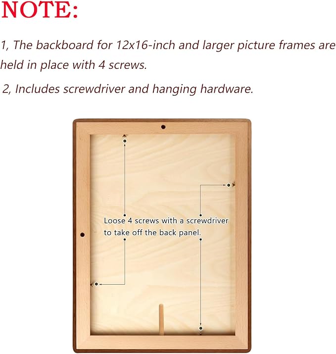 FLECHAZO Solid Walnut 12x16 Frame, Natural Wood 12x16 Picture Frame with Mat for 10x14 Photos, Gallery Wall Poster Frame for Tabletop and Wall Mounting Display