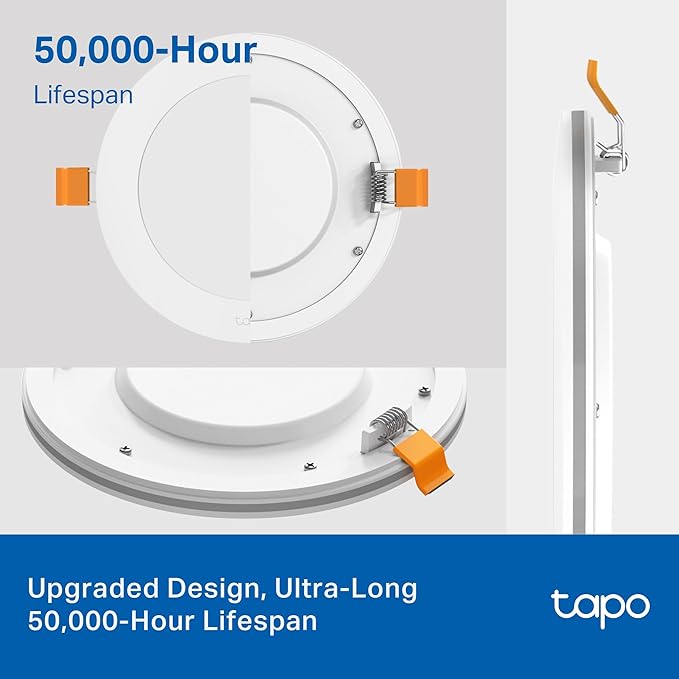 Tapo Smart 6-Inch Recessed Downlight Kit (4-Pack) - 1100 lm, 16M Colors, Tunable White 2700K-6500K, Ultra-Dim 1%, Matter-Compatible, Wi-Fi & Bluetooth Mesh - L730-6 KIT