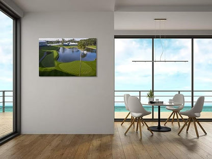 Florida Golf Course Wall Art for Living Room Bedroom Bathroom Home Decorations Golf Wall Decor Paintings TPC Sawgrass Golf Course Picture Poster Canvas Prints Framed Ready to Hang(18''H x 24''W)