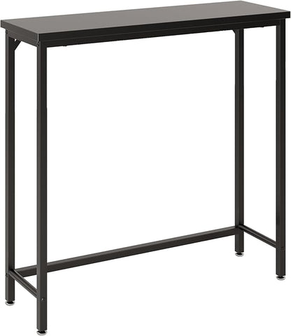 Narrow Entryway Console Table & Sofa Side Table - IndustrialHallway Table for Small Spaces, Behind Couch Table, Multi-Functional Living Room Bedroom Office,Black， 29.5" x 9.4" x 29.5"