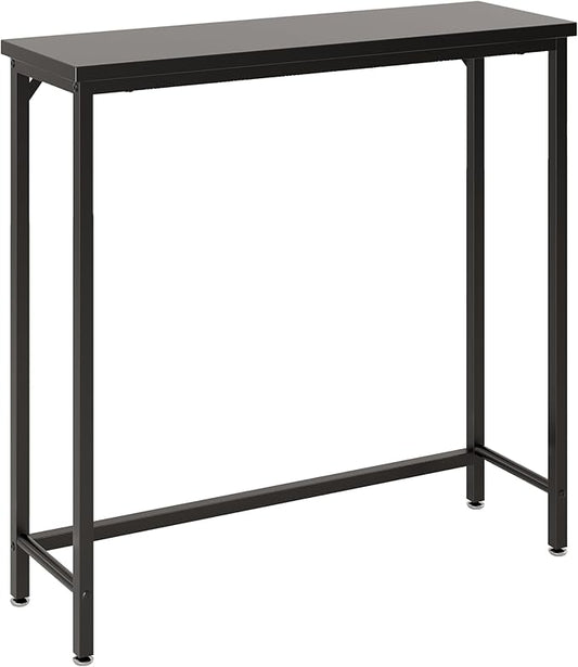 Narrow Entryway Console Table & Sofa Side Table - IndustrialHallway Table for Small Spaces, Behind Couch Table, Multi-Functional Living Room Bedroom Office,Black， 29.5" x 9.4" x 29.5"