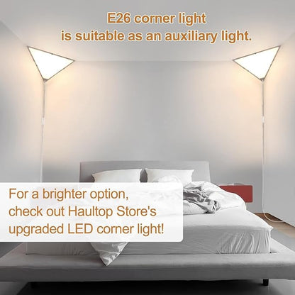 Corner Light with Switch, Ceiling Corner Lights for Living Room, Plug in Ceiling Light for Dark Area, Lamp for Bedroom, Kids Room, Triangle Shape, White Acrylic (2 Pack)