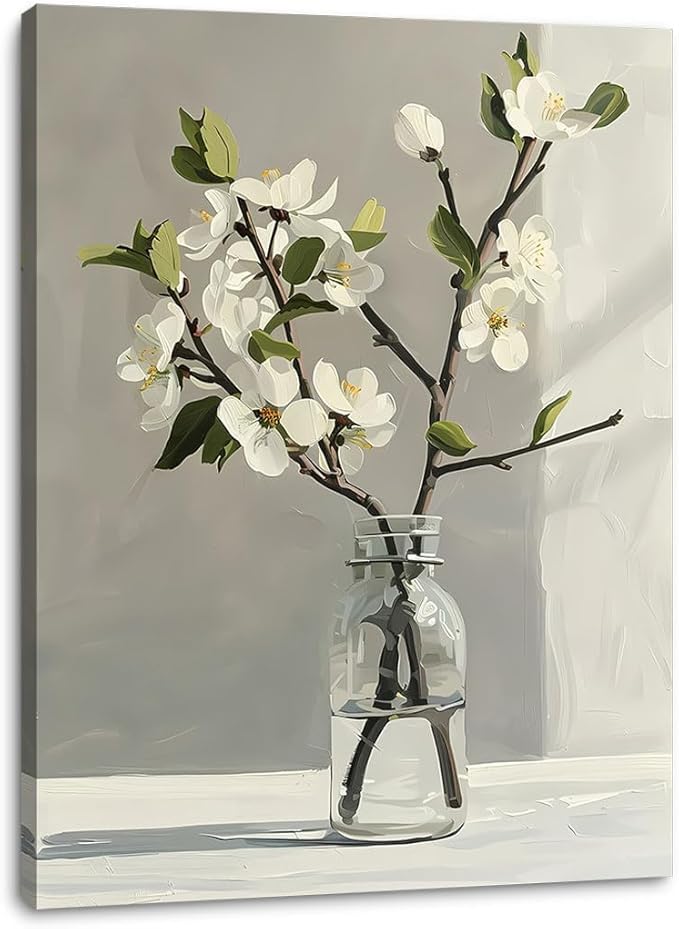 daktenn Floral Canvas Wall Art Bathroom Wall Art Pictures Wall Decor Home Decor Wall Decor for Bedroom Livingroom 18x24 Inches