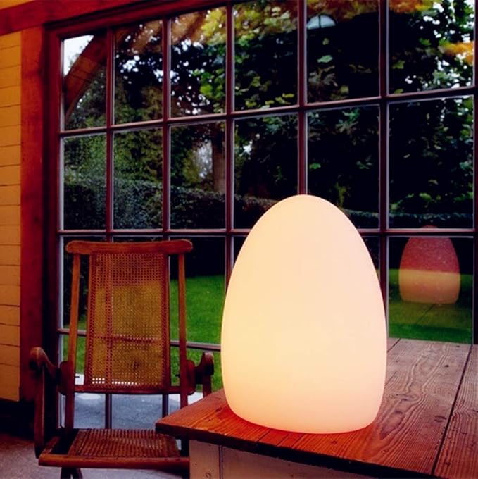 Mr.Go 8-Inch Rechargeable LED Egg Light - Dimmable Baby Night Light with Remote, 16 Colors & 8 Brightness, Waterproof & Drop Resistant, Portable Bedside Lamp for Kids Bedroom, Home Patio Party Decor