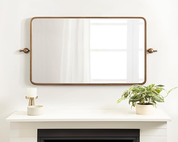 Kate and Laurel Kasota Traditional Metal Rectangle Wall Mirror, 20 x 41, Antique Gold, Vintage Tall Bathroom Mirror for Over Sink or for Use as Versatile Entryway or Bedroom Wall Decor