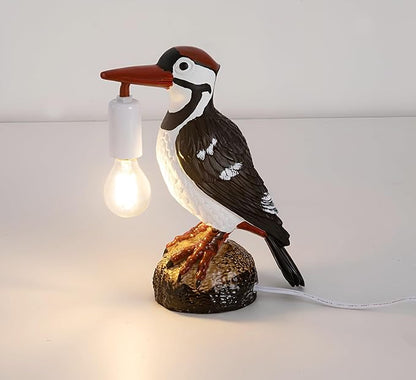 Bird Lamp Table Lamp,Woodpecker Design with LED Bulb,Crow lamp Table Light,Bird Desk Lamp,Table Lamp Crow Decor for Bedroom,Living Room Decoration Woodpecker Desk Lamp