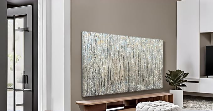 Yihui Arts Abstract Tree Canvas Wall Art - Brown Forest Paintings with Gold Foil - Modern Landscape Pictures for Living Room Bedroom Bathroom Decor