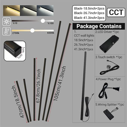 HAMRVL Black CCT LED Recessed Lighting Kit, 6 PCS Tunable 2700k-6500k Wall Panel Lights with Smart Switch, Self-Adhesive, Dimmable, for Wood Slat Wall Panels, Headboards, Stairs, Living Room, Bedroom