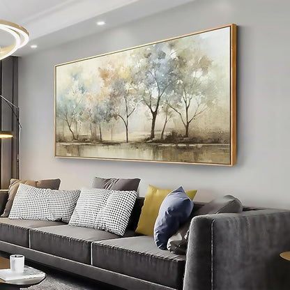 VHMING Abstract Wall Art Artwork Retro Trees Pictures Decor Canvas Painting Framed Ready to Hang Living Room Bedroom and Office Wall Decor 20x40 Inch