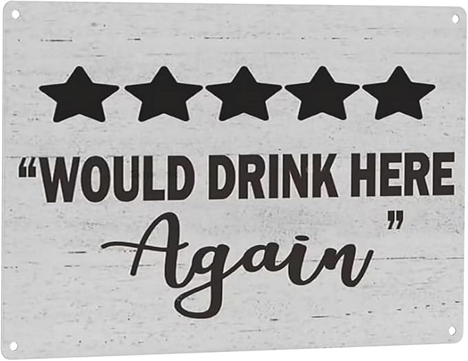 JACKGOLD Wall Decoration Would Drink Here Again Retro Fenway Wall Store Card Shop Tin Metal Sign 8X12 Inches
