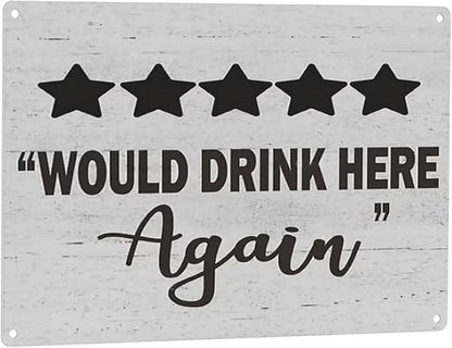 JACKGOLD Wall Decoration Would Drink Here Again Retro Fenway Wall Store Card Shop Tin Metal Sign 8X12 Inches