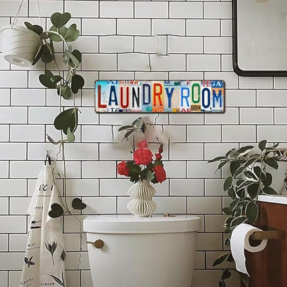 Laundry Room Signs Wall Decor - Laundry Sign for Laundry Room Decor 16x4 inch Laundry Rules Plaque