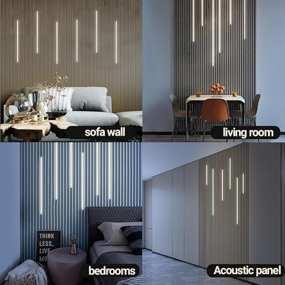HAMRVL Black LED Recessed Lighting Kit, 6 PCS DC12V Natural White 4000k Wall Panel Lights with Smart Switch, Self-Adhesive, Dimmable LED Lights for Wood Wall Panels, Headboard, Under Cabinet Lighting
