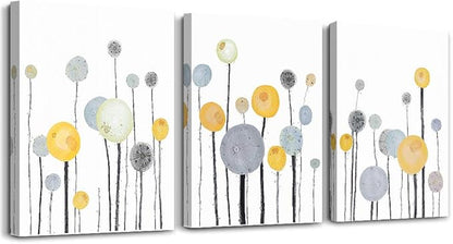 Abstract watercolor painting 3 Piece framed Canvas Wall Art for living room kitchen Wall Decor Canvas Prints Office wall Decorations Abstract Flowers Pictures wall Artwork Room bedroom Home Decor
