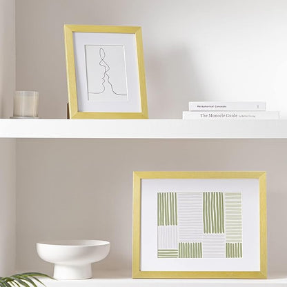 eletecpro 8x10 Picture Frames Set of 10, Picture Frame Collage Wall Decor Display 5x7 Photo with Mat or 8x10 without Mat, Home Decor Gallery Frame for Table Top or Wall Mounting, Gold