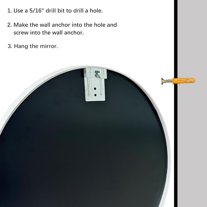 Sunniry White Round Mirror 20 inch, 2 Pack White Circle Mirror, Round Bathroom Mirrors Metal Frame for Bathroom, Bedroom, Living Room, Hallway.