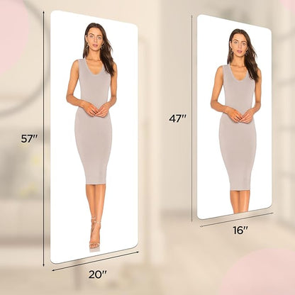 iCAGY Acrylic Self Adhesive Mirror Sheet for Wall, Plastic Non Glass Sticky Kid Safety Mirror Tiles for Wall Rectangle 16x47 inch 2 Pcs