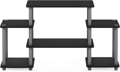 Furinno Turn-N-Tube No Tools Entertainment TV Stands, Black/Grey