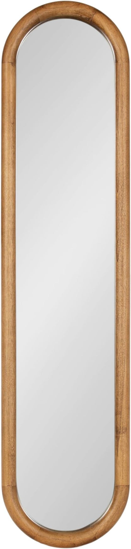 Kate and Laurel Talma Modern Slim Panel Wall Mirror, 9 x 36, Natural Wood, Transitional Narrow Mirror for Use as Versatile Entryway or Bedroom Wall Decor