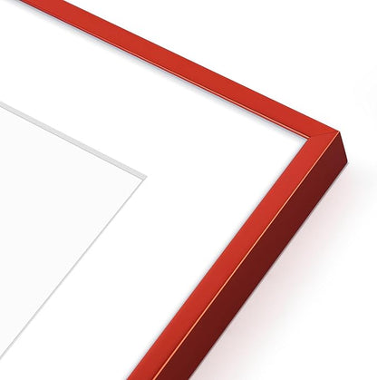 Golden State Art 12x12 Picture Frame 6 Pack - Dark Red Aluminum Photo Frames With 8x8 Mats and Real Glass Cover - Elegant Minimalist Wall Gallery Frames for Home or Office Decor