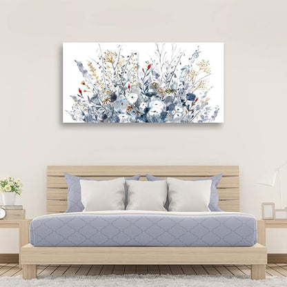 Yearainn Watercolor Botanical Floral Canvas Art, 48"L x 24"W, for Living Room, Bedroom, Office, Wall Decor