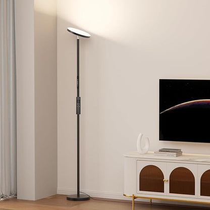 Super Bright LED Floor Lamp, Torchiere Floor Lamp with Remote & Touch Control, 4 Color Temps and 32W 3000LM, 69" Tall Standing Lamp with 350°Rotating Head, Dimmable Floor Lamps for Living Room Bedroom