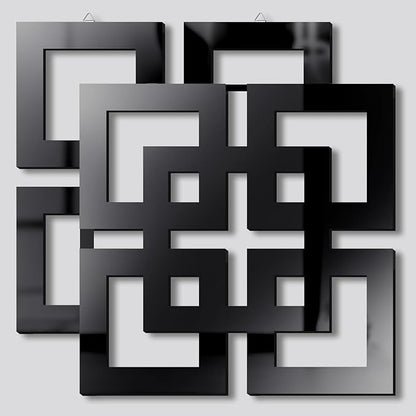 Weysat Wall Mount Home Mirror, 2 Pieces Silver Square Decorative Mirror for Bedroom, Living Room, Bathroom, 11.8 x 11.8 Inches(Black,Mirrored)
