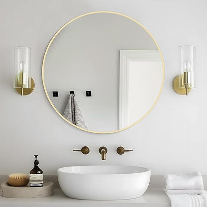 WallBeyond 24 inch Round Mirror Gold Circle Wall Mirror for Bathroom with Metal Framed, Round Wall Mirror for Wall Decor, Vanity, Entryway Living Room