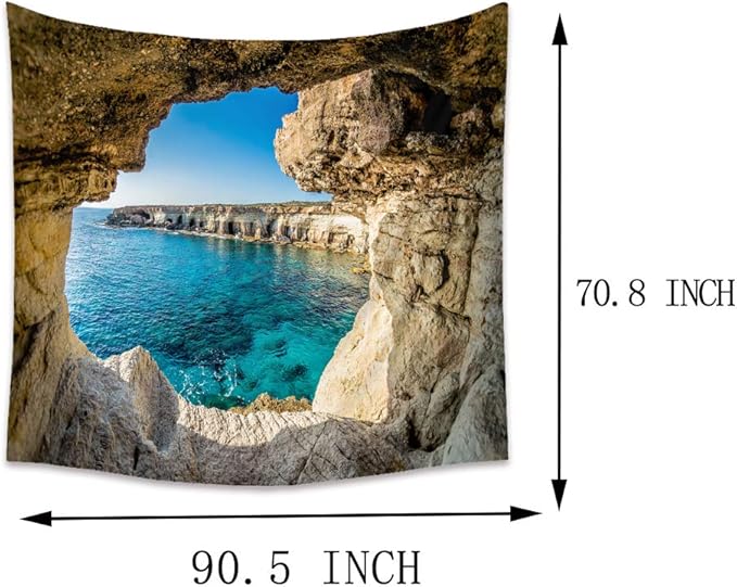 Llamazing Forest Home Decor Tapestry - Living Room Bedroom Decoration Landscape Curtain (Sea, 90.5''L70.8''W)