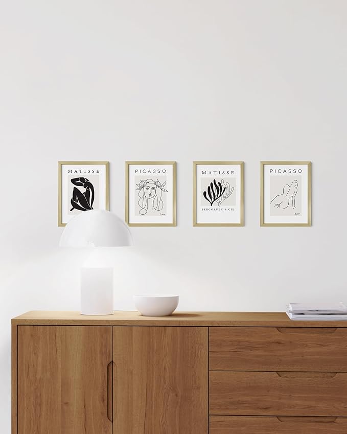 HAUS AND HUES 6x8 Gold Metal Picture Frames - 6x8 Frames Bulk - Features Premium Aluminum, Vertical Hanging, Easel Back for Tabletop, Home, Office (6x8 in, Gold, Set of 15)