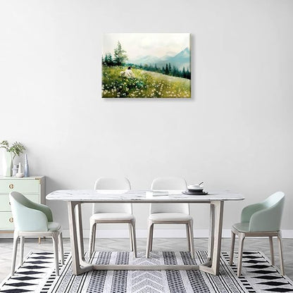 Jesus Leaving 99 Sheep Posters Wall Art, Christian Landscape Pictures, Christian Jesus Lamb Paintings Wall Art, Bible Story Wall Decor, Art Prints for Bedroom, Living Room, Office Ready To Hang 12x16 Inches.