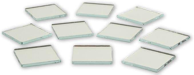 1 inch Small Mini Square Craft Mirror Bulk 100 Pieces Mirror Mosaic Tiles