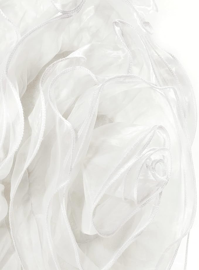 Lush Decor Ruffle Layer Flower Decorative Throw Pillow, 17" Round, White - Ruffle Round Pillow - Throw Pillows For Bed, Couch, Or Chair