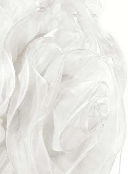 Lush Decor Ruffle Layer Flower Decorative Throw Pillow, 17" Round, White - Ruffle Round Pillow - Throw Pillows For Bed, Couch, Or Chair
