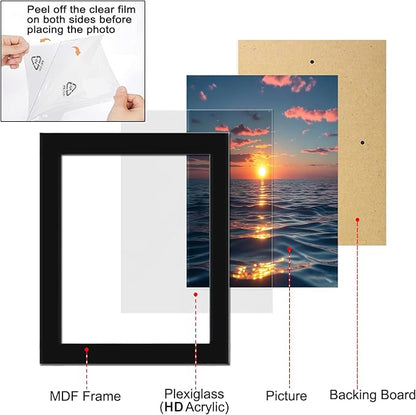 xnlkros 12 pack assorted gallery wall picture frame,rustic farmhouse wood picture frames multiple sizes including 4x6, 5x7, 8x10, 11x14, Ideal for living room hanging or tabletop display,Black