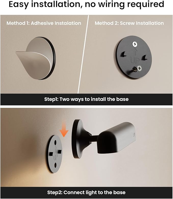 Rechargeable 7500mAh Battery Operated Wall Sconces for Bedroom,LED Wall Lights with Remote Control and Touch,360° Rotation,3 Colors Temperatures Dimmable Black Wall Lamps with 15 RGB Colors,2 Pack