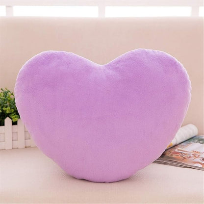 S_SSOY Plush Pillow Heart Shape Cushion Fluffy Throw Pillows Decorative Back Cushions for Friends Valentine's Day (Purple)