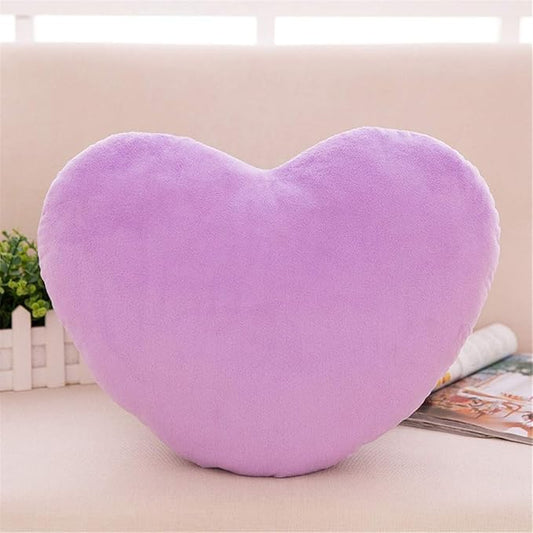 S_SSOY Plush Pillow Heart Shape Cushion Fluffy Throw Pillows Decorative Back Cushions for Friends Valentine's Day (Purple)